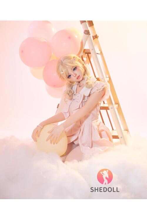 SHEDOLL TONSEN 152cm｜Aカップ純欲天使 · 淡粉蝴蝶結裙｜棉花糖肌+減重體｜雲端幻想陪伴型